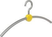 De Kledinghanger Gigant - 12 x Garderobehanger Point kunststof zilver / geel, 45 cm