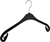 De Kledinghanger Gigant - 60 x Blouse / shirthanger kunststof zwart met rokinkepingen en anti-slip op schouders, 43 cm