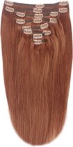 Remy Human Hair extensions Double Weft straight 18 - rood 33#