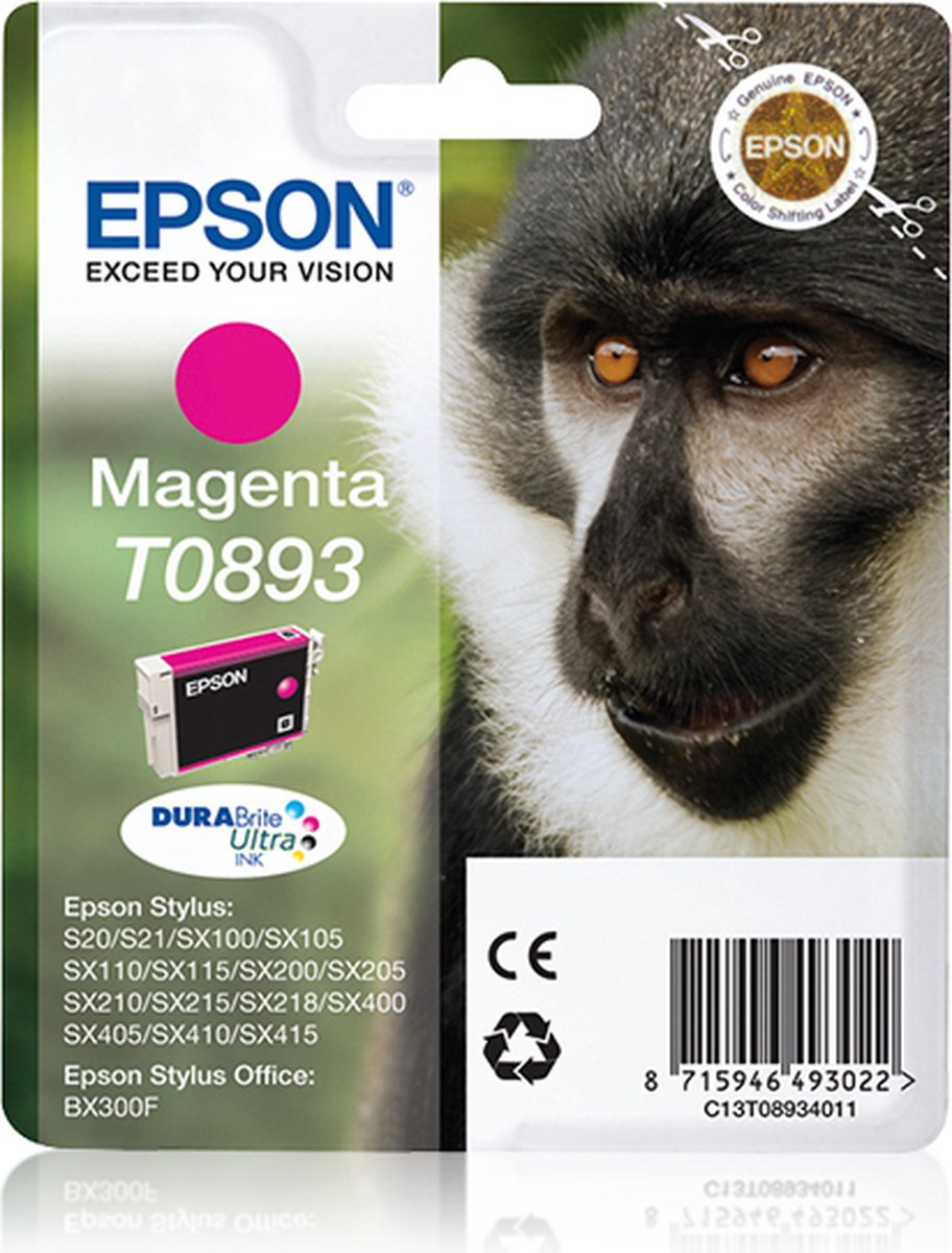 Epson Monkey T0893 inktcartridge 1 stuk(s) Origineel