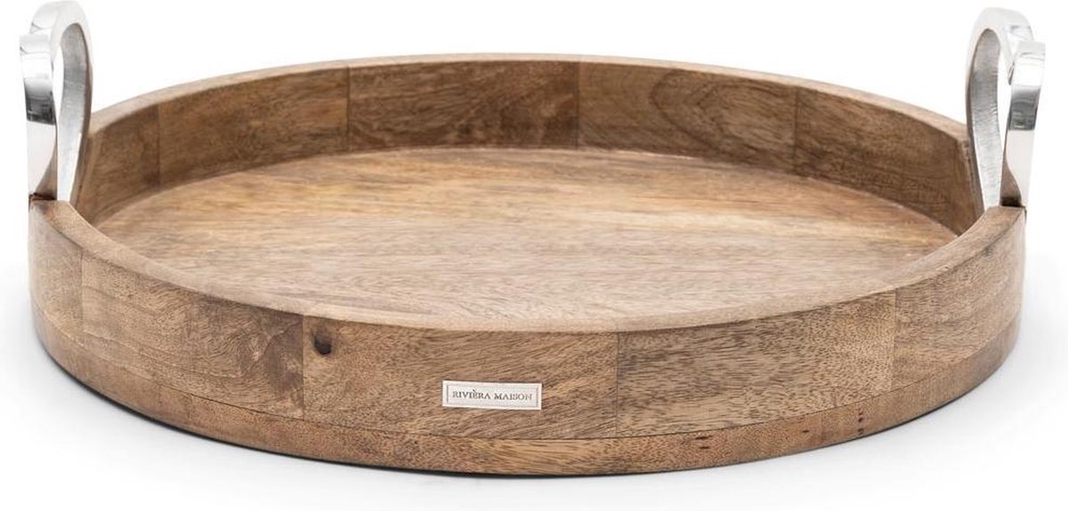 Riviera Maison Dienblad Rond - Pretty Hearts Serving Tray - Naturel