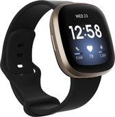 Bandje geschikt voor Fitbit Versa 3 - Maat L - Polsband - Horlogebandje - Siliconen - Zwart