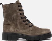 Feyn Veterboots taupe Suede - Dames - Maat 37