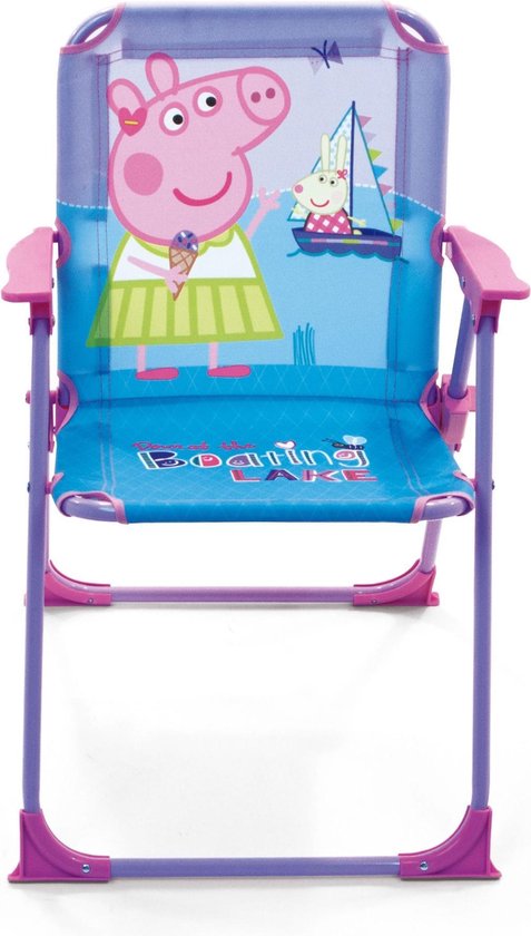 Fun House - Silla Plegable Infantil Peppa Pig con sombrilla de 65 cm de diámetro, 53 x 39 x 39 cm | Licencia Oficial | Mueble Exterior Ligero | Idea de Regalo
