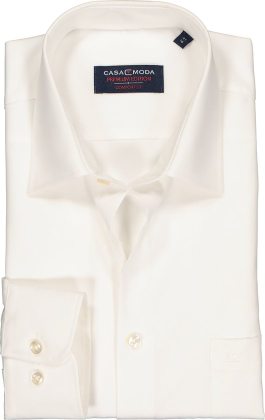 CASA MODA comfort fit overhemd - mouwlengte 72 cm - beige - Strijkvrij - Boordmaat: 42