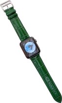 Apple Watch 42/44MM Leren Bandje - Horloge Bandje - Gesp Sluiting- Polsband - Kunstleer - Apple Watch 1 / 2 / 3 / 4 / 5 / 6 / SE - Groen