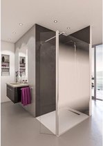 Douchescherm kit Baleares mist 2 - Tijdloos 8 mm gehard glas - L.140 cm x H.198 cm - Chroom aspect profiel - Saint Gobain