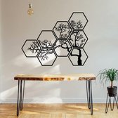 Metalen Wanddecoratie - Hexagon Tree - 160x130 cm (Metaal Hexagon Boom Schilderij)