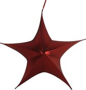 kersthanger glanzende ster 80 cm polyester rood