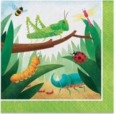 servetten Birthday Bugs 33 cm papier groen 16 stuks