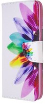 LG K61 Hoesje - Mobigear - Design Serie - Kunstlederen Bookcase - Zonnebloem - Hoesje Geschikt Voor LG K61