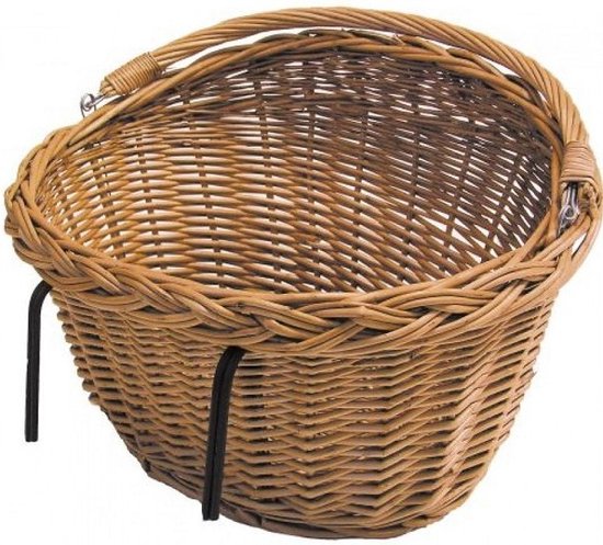 Falkx Rotan fietsmand – Naturel – Met hengsel – 42x32x25 cm – 33 liter capaciteit