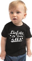 Liefste grote zus cadeau t-shirt zwart voor peuters / meisjes - shirt voor zusjes 92 (11-24 maanden)