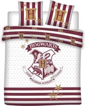 dekbedovertrek Hogwarts 240 x 220 cm wit/rood