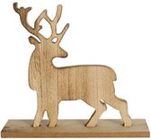 kerstversiering Deer Stig 30 cm hout blank