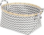 opbergmand Zig-Zag 41 x 32,5 x 20 cm bamboe grijs L
