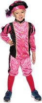 pietenpak junior polyester roze/zwart 3-delig mt 152