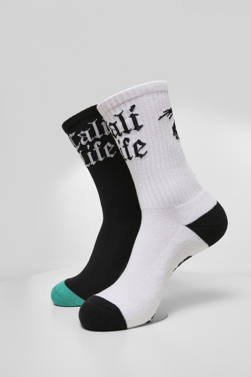 Urban Classics Sokken -35/38- Cali Life 2-Pack Zwart
