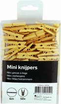 miniknijpers 2,5 cm hout goud 50 stuks