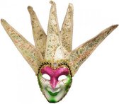 Venetiaans masker geel/groen 35 cm
