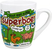 feestmok Superboer 325 ml keramiek wit