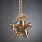 Luca Lighting Star on Rope Eclairage de Éclairage de Noël avec 15 Ampoules LED - H100 x Ø20 cm - Gris Clair