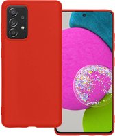Samsung Galaxy A52s Hoesje 5G Rood Siliconen - Samsung Galaxy A52s Case Back Cover Rood Silicone - Samsung Galaxy A52s Hoesje Siliconen Hoes Rood