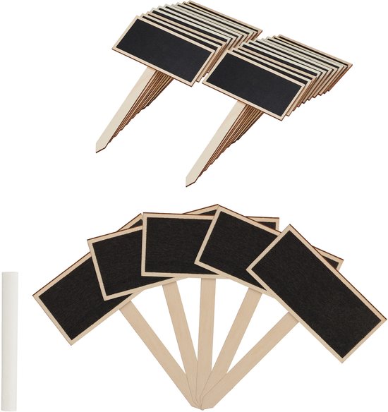Plantenstekers - set van 24 - 14x9 cm - moestuin bordjes - planten - hout