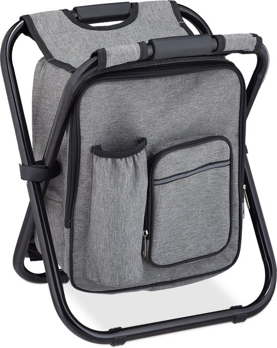 campingkruk met tas - inklapbaar - 43 cm - tot 120 kg - opvouwbaar - viskrukje — afbeelding 2