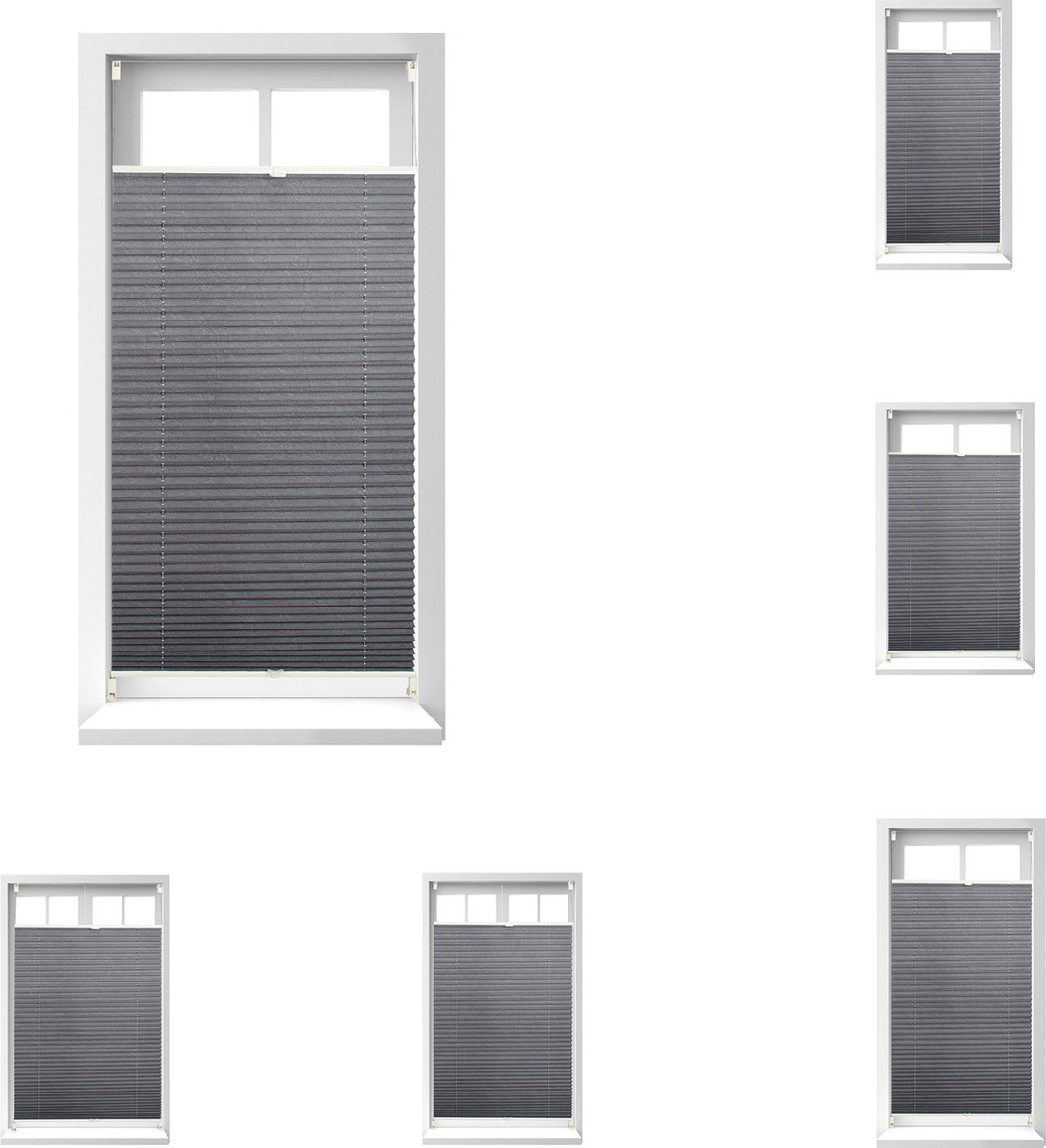 Deco-Raum Plissé op maat, grijs raam plissé rolgordijn, zonwering, inkijkbescherming, lichtdoorlatend rolgordijn voor ramen en deuren, B: 101-110 cm, H: 151-200 cm