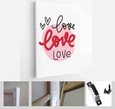 Valentines day vector card set with hearts and love romantic messages in red, grey and white colours - Modern Art Canvas - Vertical - 1866586480 - 80*60 Vertical