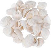 5x zakjes decoratie/hobby witte schelpen 100 gram - Maritiem/zee/strand thema