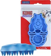 Kong Hond Zoom Groom Rubber Hondenborstel, Blauw.