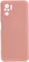 Shop4 - Xiaomi Redmi Note 10s Hoesje - Zachte Back Case Mat Licht Roze