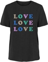 Vero Moda T-shirt Vmpilly S/s Print T-shirt Exp Ga 10266554 Black/love Love Dames Maat - XL