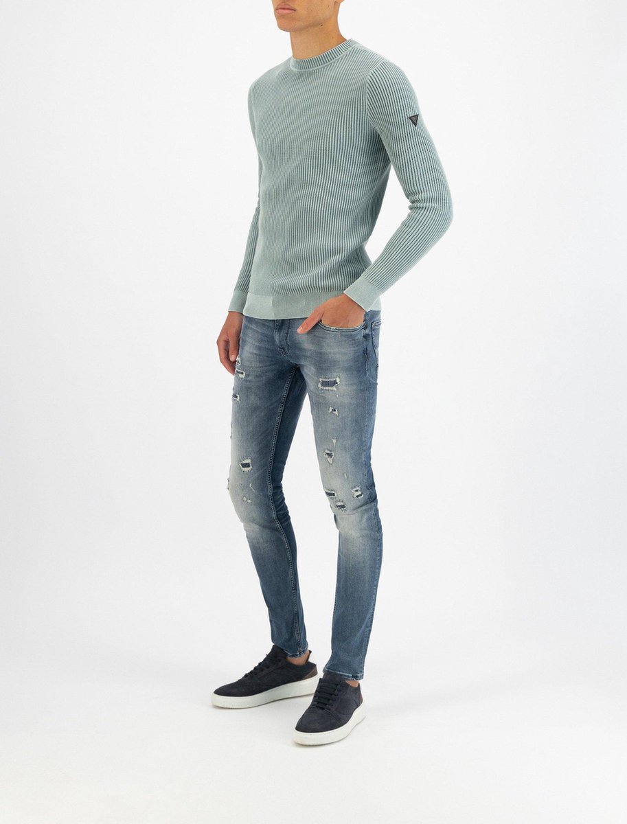 Purewhite - Jone 716 Distressed Heren Skinny Fit Jeans - Blauw - Maat 34