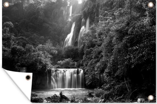 Grote waterval in Thailand - zwart wit