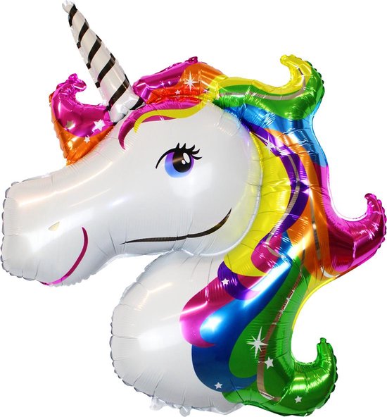 Unicorn Ballon Verjaardag Versiering Eenhoorn Decoratie Feest Versiering Helium ballonnen - XL 110 Cm Met Rietje – 1 Stuks