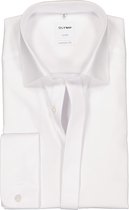 OLYMP Luxor comfort fit overhemd - smoking overhemd - wit - gladde stof met Kent kraag - Strijkvrij - Boordmaat: 42