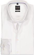 OLYMP Level 5 body fit overhemd - mouwlengte 7 - wit diamant twill - Strijkvriendelijk - Boordmaat: 42