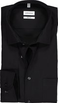 Seidensticker regular fit overhemd - zwart (contrast) - Strijkvrij - Boordmaat: 45