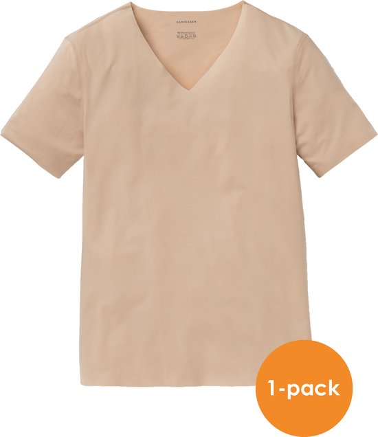 SCHIESSER Laser Cut T-shirt (1-pack) - naadloos met diepe V-hals - huidskleur -  Maat: