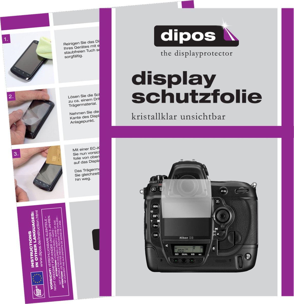dipos I 6x Beschermfolie helder compatibel met Nikon D3 Folie screen-protector