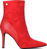 Notre-V 17535 Enkellaarsjes - Enkelboots met rits - Dames - Rood - Maat 40