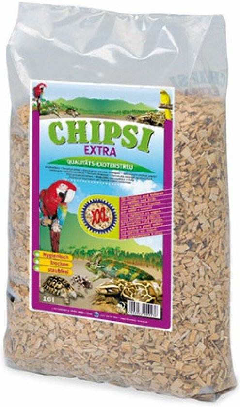 Zak CHIPSI EXTRA bodembedekking met papegaai en hagedis illustratie, 10L.