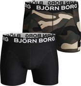 Björn Borg boxershorts Core (2-pack) - heren boxers normale lengte - camouflage en zwart -  Maat: L