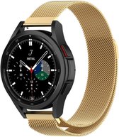 Strap-it Watch 4 & Watch 5 bandje - Samsung Galaxy Watch 4 Classic 42mm Milanese band - goud - Geschikt voor Samsung Galaxy Watch 5 Pro – 44mm – 40mm & Galaxy Watch 4 40mm, 44mm &