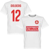 Denemarken Dolberg 12 Team T-Shirt - Wit - Kinderen - 140