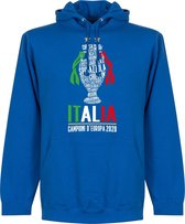 Italië Champions Of Europe 2021 Hoodie - Blauw - Kinderen - 98