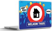Laptop sticker - 12.3 inch - Quotes - 'Welkom thuis' - Spreuken - 30x22cm - Laptopstickers - Laptop skin - Cover